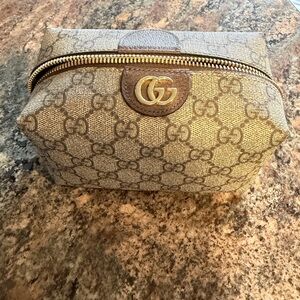 Beige and Brown Cosmetic bag